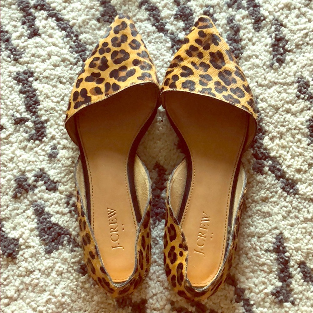 J Crew Calf Hair Cheetah Flats